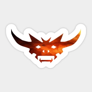 Fiery Elemental Skull Sticker